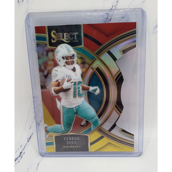 2023 Panini Select Premier Level Tyreek Hill #142 Red & Yellow Prizm Die-Cut - Picture 1 of 4